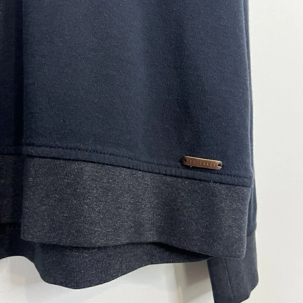 Ted Baker London Navy Blue 1/4 Zip Cotton Pullover 7